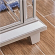 Maklaine Mirrored Electric Fireplace Media Console in Mirror / Silver