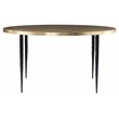 Maklaine Transitional Round Metal Embossed Top Cocktail Table in Bronze