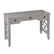 Maklaine Transitional Engineered Wood Writing Desk with Storage in Gray