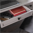 Maklaine Transitional Engineered Wood Writing Desk with Storage in Gray