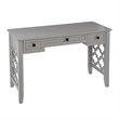 Maklaine Transitional Engineered Wood Writing Desk with Storage in Gray