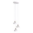 Maklaine Transitional 3 - Light Cluster Pendant in White / Antique Brass