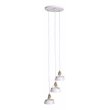 Maklaine Transitional 3 - Light Cluster Pendant in White / Antique Brass