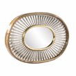 Maklaine Transitional Oval Contemporary Wood Decorative Mirror in Silver