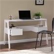 Maklaine Transitional Engineered Wood Writing Desk with Storage in White