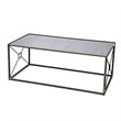 Maklaine Transitional Mirror Top Cocktail Table in Antiqued Mirror - Gold