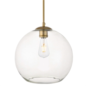 Maklaine Modern 1 - Light Metal Pendant in Brass and Clear Finish