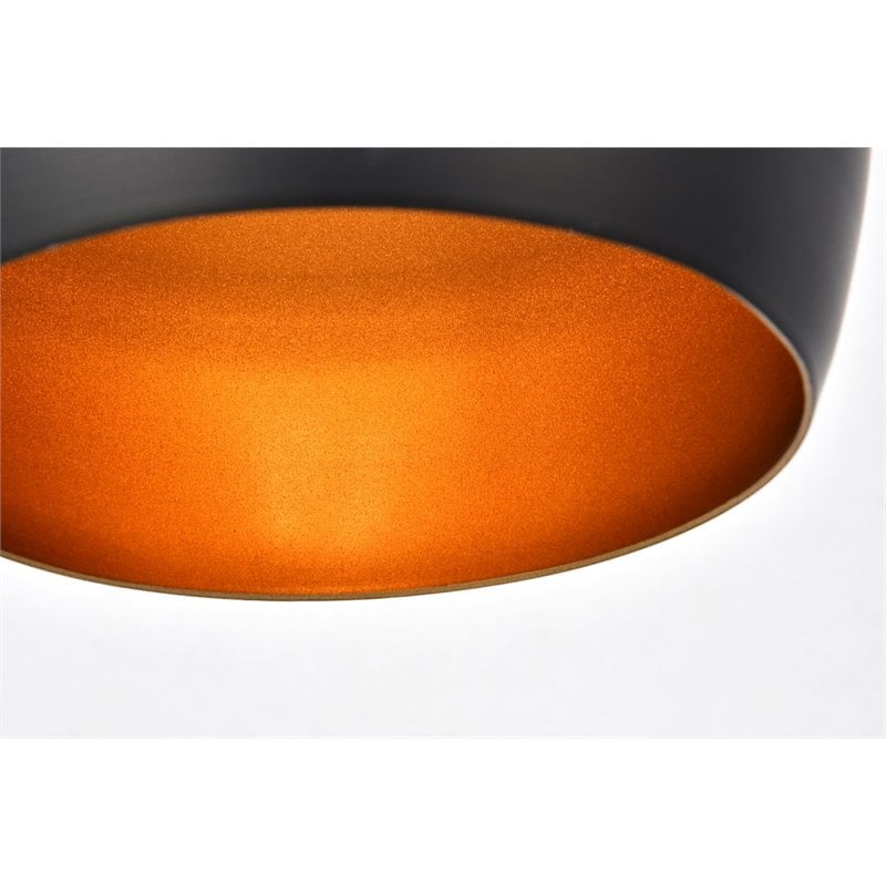 Maklaine Modern 1 - Light Transitional Aluminum Pendant in Black