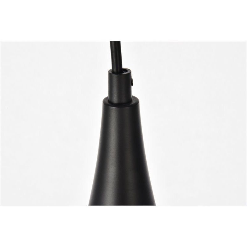 Maklaine Modern 1 - Light Transitional Aluminum Pendant in Black