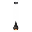 Maklaine Modern 1 - Light Transitional Aluminum Pendant in Black