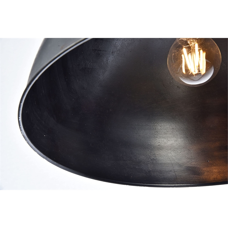 Maklaine Modern 1 - Light Transitional Metal Pendant in Black