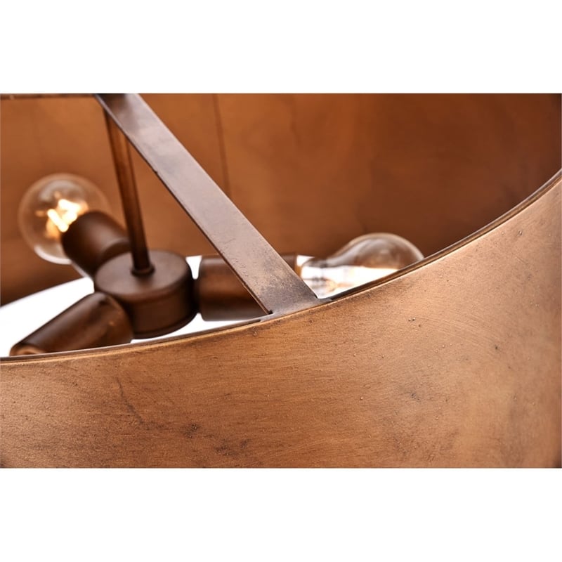 Maklaine 3 - Light Transitional Metal Pendant in Manual Brass