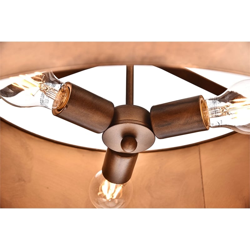 Maklaine 3 - Light Transitional Metal Pendant in Manual Brass