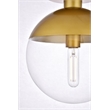 Maklaine 1 - Light Metal & Glass Flush Mount in Clear / Brass
