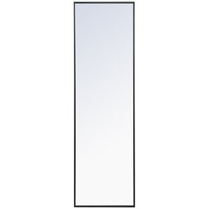 Maklaine Modern 60&quot x 18&quot Rectangle Metal Frame Mirror in Black