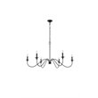 Maklaine 6 - Light Transitional Metal Chandelier in Matte Black