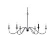 Maklaine 6 - Light Transitional Metal Chandelier in Matte Black