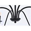 Maklaine 6 - Light Transitional Metal Chandelier in Matte Black
