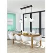 Maklaine Modern 3 - Light Metal Pendant  -  Black and Clear Finish