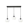Maklaine Modern 3 - Light Metal Pendant  -  Black and Clear Finish