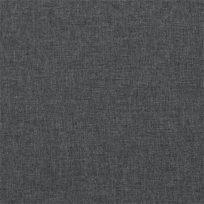 Maklaine Polyester Fabric Sectional Sofa with Ottoman in Gray