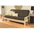 Maklaine Full Linen Fabric Futon in Charcoal Gray-Frame Not Included