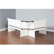 Maklaine Wood Breakfast Nook Set in Off White Dark Brown Finish