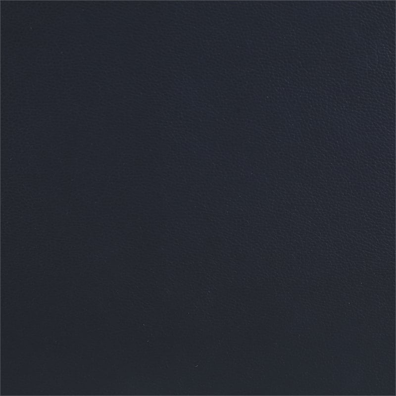 Maklaine Faux Leather Sectional Sofa with Ottoman in Black Finish