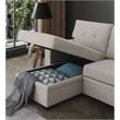 Maklaine Polyester Fabric Reversible Sleeper Sectional Sofa-Beige
