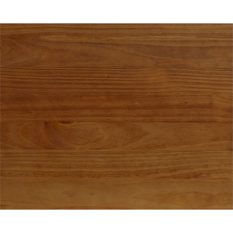 Maklaine Mid-Century Solid Wood Queen Panel Bed in Castanho Oak