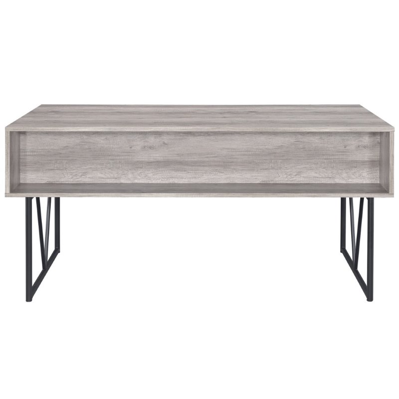 Maklaine 4-drawer Contemporary Wooden Writing Desk in Gray and Black