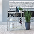Maklaine Contemporary Metal Serving Cart with Casters Chrome in Silver