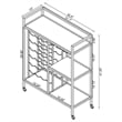 Maklaine Contemporary Metal Serving Cart with Casters Chrome in Silver
