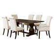 Maklaine 7-piece Wood Dining Room Set Rustic Espresso and Beige