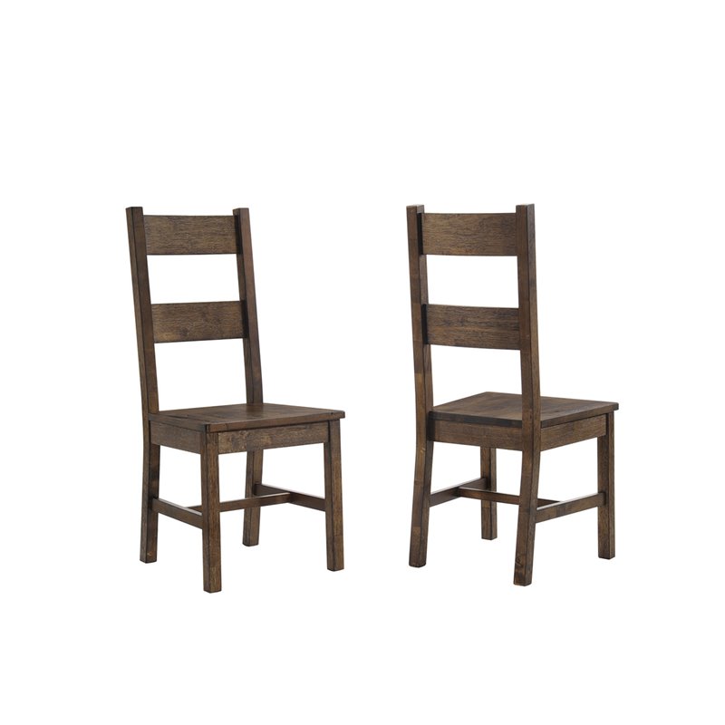 Maklaine Contemporary 7-piece Wood Dining Room Set Rustic Golden Brown