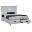 Maklaine Contemporary 2-Drawer Storage Platform Wood Queen Bed in White
