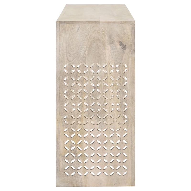 Maklaine Contemporary Wood Console Table with 2-Drawer in Beige
