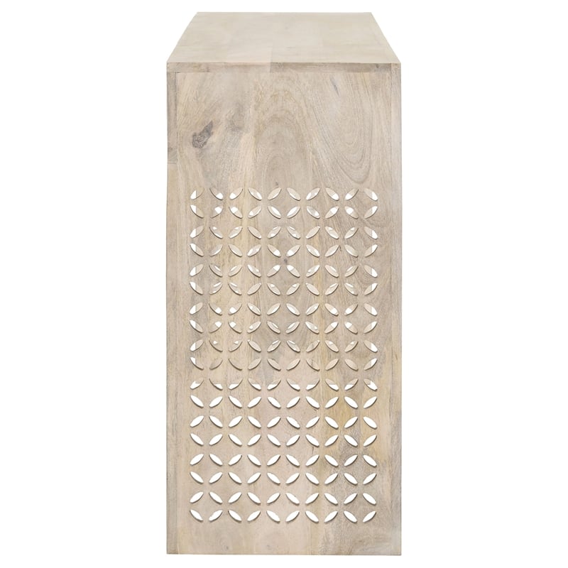 Maklaine Contemporary Wood Console Table with 2-Drawer in Beige