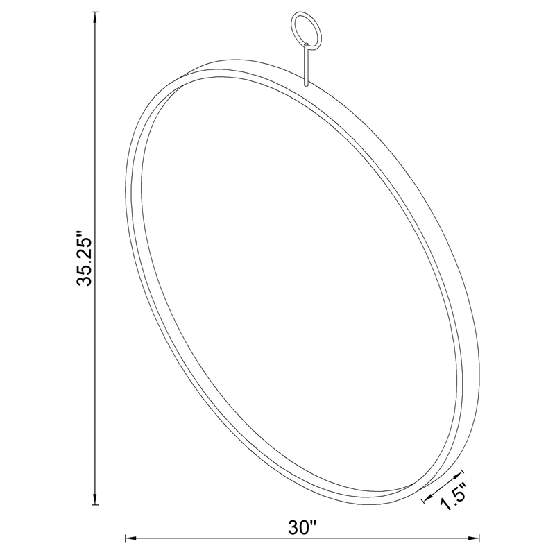 Maklaine Contemporary Glass Round Wall Mirror in Black Nickel