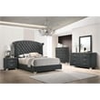 Maklaine 2-drawer Contemporary Velvet Upholstered Nightstand in Gray
