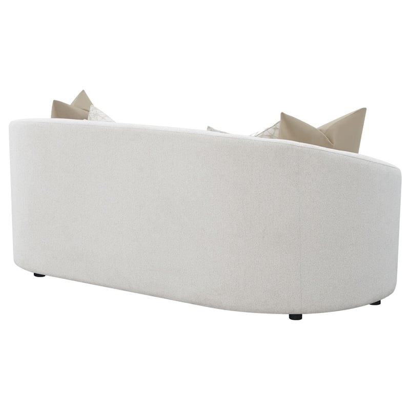 Maklaine Modern Fabric Upholstered Tight Back Sofa in Latte Finish