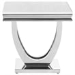 Maklaine Contemporary Metal U-base Square End Table White and Chrome