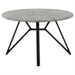Maklaine Round Modern Wood Top Dining Table Concrete and Black