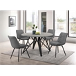 Maklaine Round Modern Wood Top Dining Table Concrete and Black