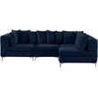 Maklaine Modern / Contemporary Navy Velvet Modular Sectional