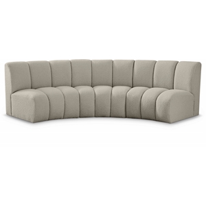 Maklaine Contemporary Brown Boucle Fabric 3pc. Modular Sectional