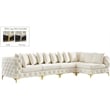 Maklaine Modern / Contemporary Cream Velvet Modular Sectional
