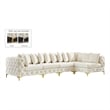 Maklaine Modern / Contemporary Cream Velvet Modular Sectional