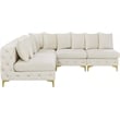 Maklaine Modern / Contemporary Cream Velvet Modular Sectional