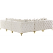 Maklaine Modern / Contemporary Cream Velvet Modular Sectional